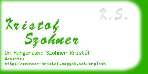 kristof szohner business card