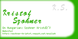 kristof szohner business card